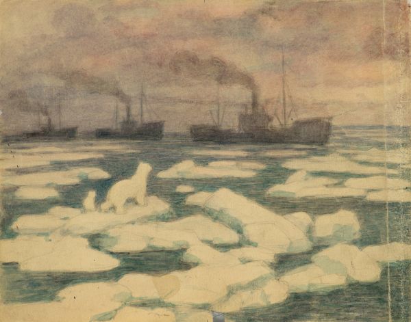 Иллюстрация к книге про Северный полюс. 